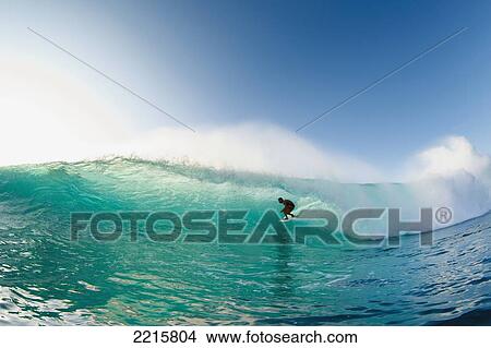 Hawaii, Maui, Honolua Bay, Silhouette of Surfer on Ocean Wave. View Large Photo Image Picture - Hawaii, Maui, Honolua Bay, Silhouette of Surfer on Ocean Wave.. Fotosearch