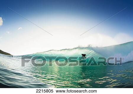 Hawaii, Maui, Honolua Bay, Silhouette of Surfer on Ocean Wave. View Large Photo Image Stock Photography - Hawaii, Maui, Honolua Bay, Silhouette of Surfer on Ocean Wave.. Fotosearch