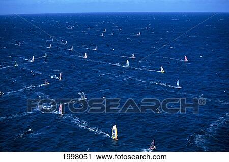 Hawaii, Maui, Ho'okipa, Aerial Of Group Windsurfers, Blue Ocean, Horizon View Large Photo Image Stock Image - Hawaii, Maui, Ho'okipa, Aerial Of Group Windsurfers, Blue Ocean, Horizon. Fotosearch