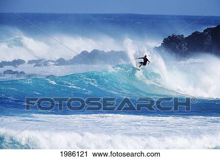 Hawaii, Maui, Hookipa Beach Park, Pavillions, Surfer Carving Top Of Wave. View Large Photo Image Stock Image - Hawaii, Maui, Hookipa Beach Park, Pavillions, Surfer Carving Top Of Wave.. Fotosearch