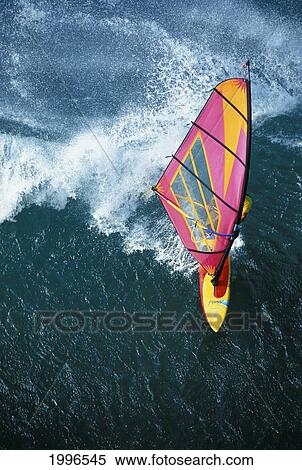 Stock Photography - Hawaii, Maui, Ho'okipa, Pete Cabrinha Aerial, Close-Up. Fotosearch