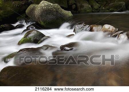 Picture - Hawaii, Maui, Iao River Valley waterfall.. Fotosearch