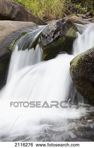 Hawaii, Maui, Iao River Valley waterfall. View Large Photo Image Stock Photograph - Hawaii, Maui, Iao River Valley waterfall.. Fotosearch