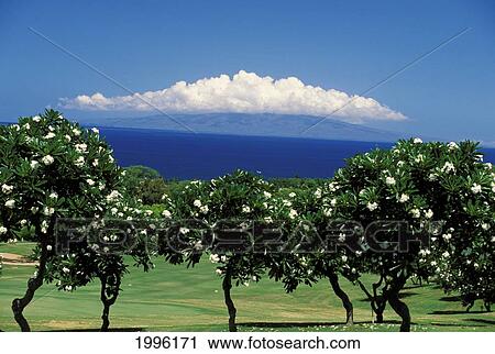 Stock Image - Hawaii, Maui, Island Of Lanai Viewed From Wailea, Scenic. Fotosearch