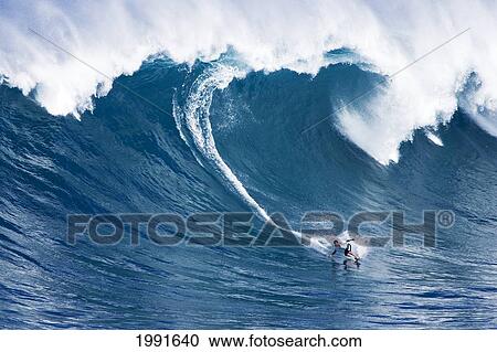 Hawaii, Maui, Jorge Martinez Surfs Huge Wave At Jaws Aka Peahi. View Large Photo Image Stock Image - Hawaii, Maui, Jorge Martinez Surfs Huge Wave At Jaws Aka Peahi.. Fotosearch