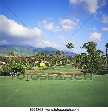 Stock Photo - Hawaii, Maui, Ka'anapali, Royal Ka'anapali Golf Course, North Course.. Fotosearch