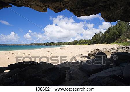 Hawaii, Maui, Kapalua, Fleming Beach, View Of Beach From Inside Of A Seacave View Large Photo Image Stock Image - Hawaii, Maui, Kapalua, Fleming Beach, View Of Beach From Inside Of A Seacave. Fotosearch
