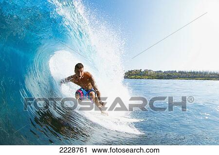 Hawaii, Maui, Kapalua, Professional Surfer Albee Layer in the barrel. View Large Photo Image Stock Image - Hawaii, Maui, Kapalua, Professional Surfer Albee Layer in the barrel.. Fotosearch