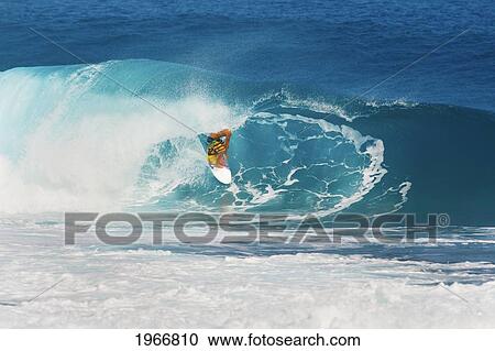 Hawaii, Maui, Kapalua, Surfer In The Barrel Of A Wave View Large Photo Image Stock Image - Hawaii, Maui, Kapalua, Surfer In The Barrel Of A Wave. Fotosearch