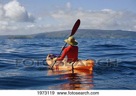 Stock Photo - Hawaii, Maui, Kayakers On The South Coast Of Maui.. Fotosearch