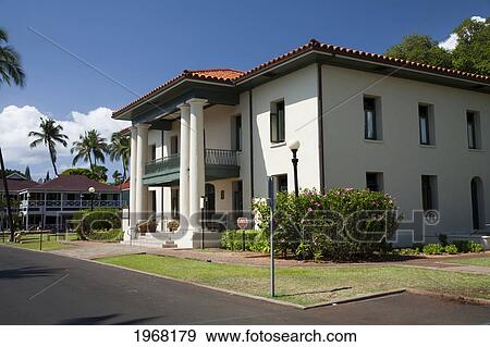 Hawaii, Maui, Lahaina, Courthouse And Gallery. View Large Photo Image Stock Photo - Hawaii, Maui, Lahaina, Courthouse And Gallery.. Fotosearch