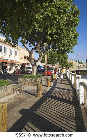 Hawaii, Maui, Lahaina, Front Street. View Large Photo Image Stock Image - Hawaii, Maui, Lahaina, Front Street.. Fotosearch