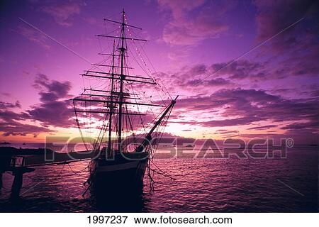 Hawaii, Maui, Lahaina Harbor, Carthaginian Tall Ship At Sunset, Silhouetted Pink And Yellow Sky A46A View Large Photo Image Stock Photo - Hawaii, Maui, Lahaina Harbor, Carthaginian Tall Ship At Sunset, Silhouetted Pink And Yellow Sky A46A. Fotosearch
