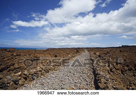 Stock Photo - Hawaii, Maui, Ma'alaea, View Of Ocean From The Historic Ma'alaea To Lahina Pali Trail. Fotosearch