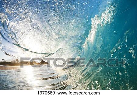 Hawaii, Maui, Makena Beach, Beautiful Wave Breaking Along Shore. View Large Photo Image Stock Photo - Hawaii, Maui, Makena Beach, Beautiful Wave Breaking Along Shore.. Fotosearch