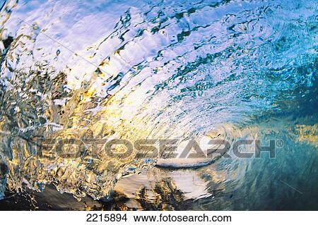Hawaii, Maui, Makena, Beautiful blue wave breaking at the beach. View Large Photo Image Picture - Hawaii, Maui, Makena, Beautiful blue wave breaking at the beach.. Fotosearch
