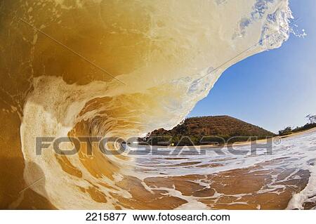 Hawaii, Maui, Makena, Beautiful wave breaking at the beach. View Large Photo Image Stock Photo - Hawaii, Maui, Makena, Beautiful wave breaking at the beach.. Fotosearch
