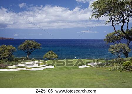 Hawaii, Maui, Makena Resort Golf Course. View Large Photo Image Stock Photograph - Hawaii, Maui, Makena Resort Golf Course.. Fotosearch