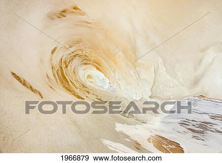 Hawaii, Maui, Makena, Sandy Shorebreak Wave, View Inside The Barrel View Large Photo Image Stock Photo - Hawaii, Maui, Makena, Sandy Shorebreak Wave, View Inside The Barrel. Fotosearch