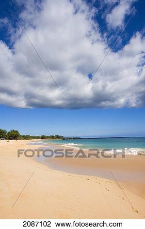 Hawaii, Maui, Makena State Park, Oneloa or Big Beach, water lapping onto shore of warm sandy beach View Large Photo Image Stock Image - Hawaii, Maui, Makena State Park, Oneloa or Big Beach, water lapping onto shore of warm sandy beach. Fotosearch