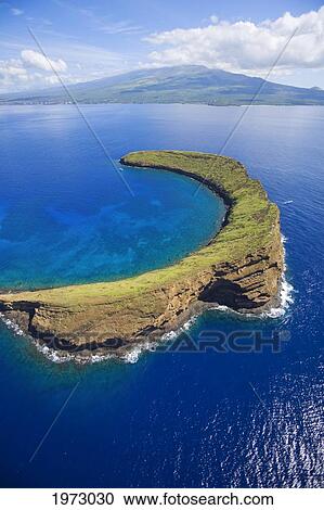 Hawaii, Maui, Molokini Crater, Aerial View. View Large Photo Image Stock Image - Hawaii, Maui, Molokini Crater, Aerial View.. Fotosearch