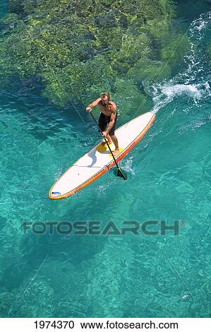 Hawaii, Maui, Olowalu, Stand Up Paddling. View Large Photo Image Stock Image - Hawaii, Maui, Olowalu, Stand Up Paddling.. Fotosearch