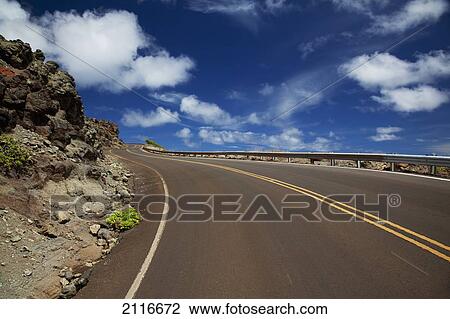 Hawaii, Maui, Open road and blue skies on the West Side. View Large Photo Image Stock Image - Hawaii, Maui, Open road and blue skies on the West Side.. Fotosearch