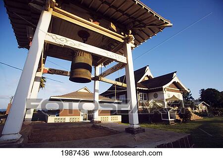 Stock Photograph - Hawaii, Maui, Paia, Paia Hongwanji, Temple And Bell Tower.. Fotosearch