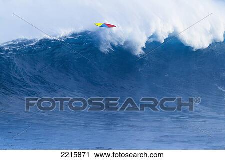 Hawaii, Maui, Peahi, Giant wave breaking at Jaws. View Large Photo Image Stock Image - Hawaii, Maui, Peahi, Giant wave breaking at Jaws.. Fotosearch