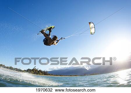 Hawaii, Maui, Professional Kiteboarder Shawn Richman Riding At Kitebeach. For Editorial Use Only. View Large Photo Image Stock Image - Hawaii, Maui, Professional Kiteboarder Shawn Richman Riding At Kitebeach. For Editorial Use Only.. Fotosearch