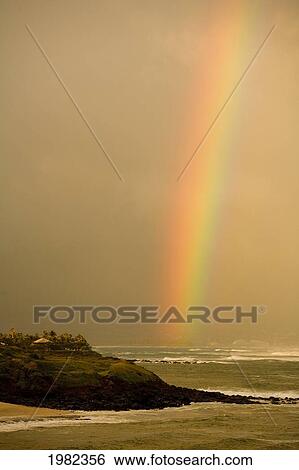 Hawaii, Maui, Rainbow over Maui's north coast View Large Photo Image Stock Photograph - Hawaii, Maui, Rainbow over Maui's north coast. Fotosearch