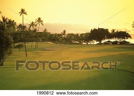 Stock Image - Hawaii, Maui, Royal Ka'anapali Golf Course, North Course. Fotosearch