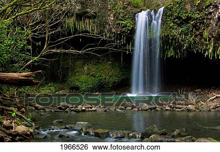 Stock Photograph - Hawaii, Maui, Twin Falls.. Fotosearch