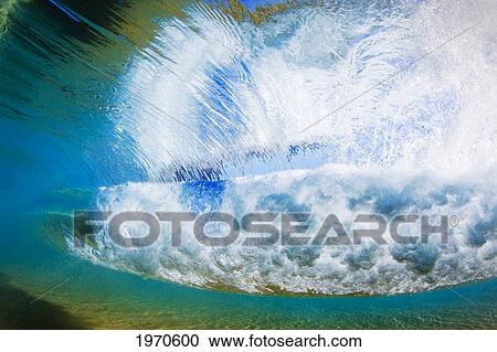 Hawaii, Maui, View Of A Breaking Wave From Underwater View Large Photo Image Stock Image - Hawaii, Maui, View Of A Breaking Wave From Underwater. Fotosearch