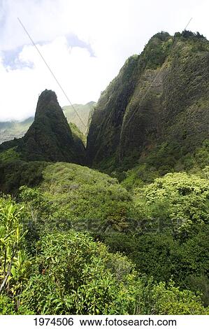 Stock Photograph - Hawaii, Maui, View Of Iao Needle.. Fotosearch