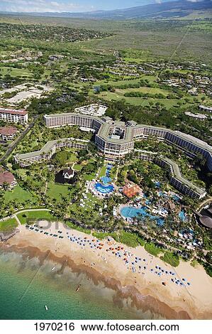 Hawaii, Maui, Wailea Aerial, Grand Wailea Resort And Wailea Beach View Large Photo Image Stock Photograph - Hawaii, Maui, Wailea Aerial, Grand Wailea Resort And Wailea Beach. Fotosearch