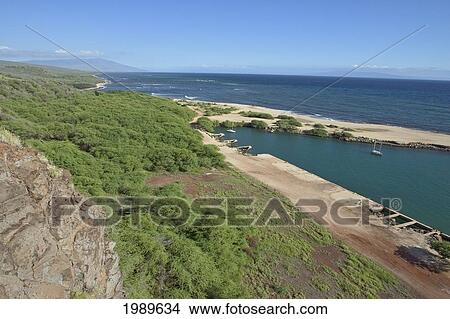 Hawaii, Molokai, Hale O Lono Harbor On The Southwest Coast Of The Island. View Large Photo Image Picture - Hawaii, Molokai, Hale O Lono Harbor On The Southwest Coast Of The Island.. Fotosearch
