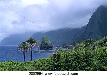 Hawaii, Molokai, Kalaupapa, Looking Toward North Shore, Suchi Island View Large Photo Image Picture - Hawaii, Molokai, Kalaupapa, Looking Toward North Shore, Suchi Island. Fotosearch