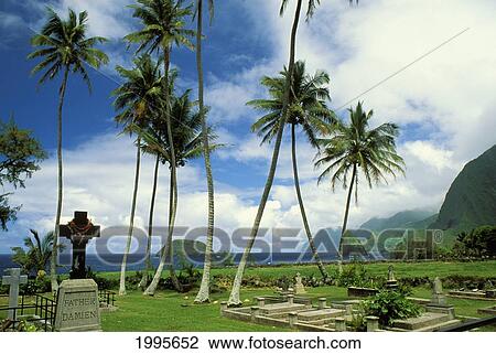 Hawaii, Molokai, Kalaupapa, St. Philomena's Church Graveyard View Large Photo Image Stock Image - Hawaii, Molokai, Kalaupapa, St. Philomena's Church Graveyard. Fotosearch