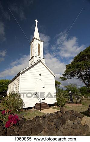 Hawaii, Molokai, Kamalo, St. Joseph's Church Built By Father Damien. View Large Photo Image Stock Photography - Hawaii, Molokai, Kamalo, St. Joseph's Church Built By Father Damien.. Fotosearch