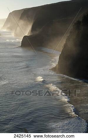 Stock Photography - Hawaii, North Kohala, Pololu and Honokane Niu Valleys from Pololu Lookout.. Fotosearch