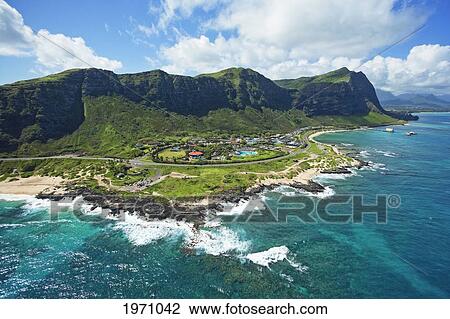 Stock Image - Hawaii, Oahu, Aerial Of Sea Life Park.. Fotosearch
