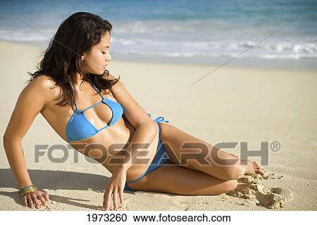 Hawaii, Oahu, Attractive Young Woman On The Beach. View Large Photo Image Stock Image - Hawaii, Oahu, Attractive Young Woman On The Beach.. Fotosearch