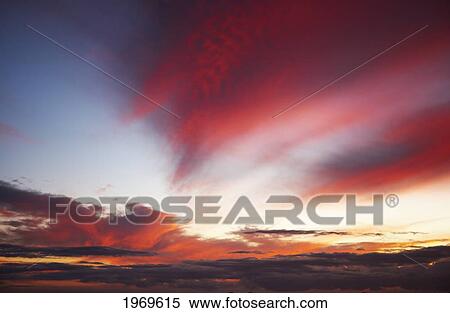 Hawaii, Oahu, Beautiful Sunset Creating Colorful Clouds. View Large Photo Image Stock Photography - Hawaii, Oahu, Beautiful Sunset Creating Colorful Clouds.. Fotosearch