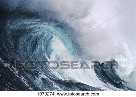 Hawaii, Oahu, Beautiful Wave Breaking. View Large Photo Image Picture - Hawaii, Oahu, Beautiful Wave Breaking.. Fotosearch