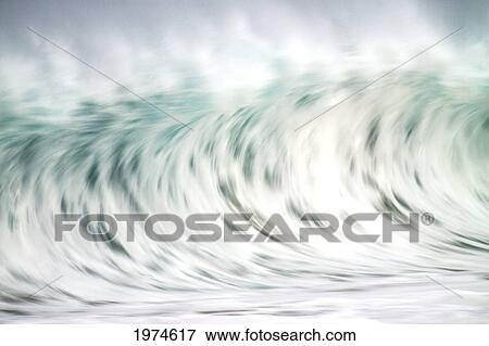 Stock Photo - Hawaii, Oahu, Beautiful Wave Breaking.. Fotosearch