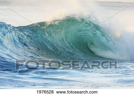 Hawaii, Oahu, Beautiful Wave Breaking. View Large Photo Image Stock Photo - Hawaii, Oahu, Beautiful Wave Breaking.. Fotosearch