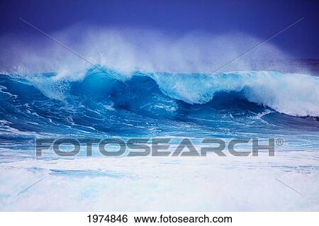 Hawaii, Oahu, Beautiful Wave Breaking. View Large Photo Image Stock Photograph - Hawaii, Oahu, Beautiful Wave Breaking.. Fotosearch