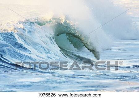 Hawaii, Oahu, Beautiful Wave Breaking. View Large Photo Image Stock Photograph - Hawaii, Oahu, Beautiful Wave Breaking.. Fotosearch