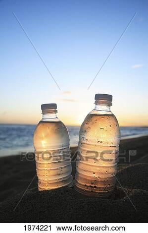 Hawaii, Oahu, Bottle Of Water On The Beach. View Large Photo Image Stock Image - Hawaii, Oahu, Bottle Of Water On The Beach.. Fotosearch